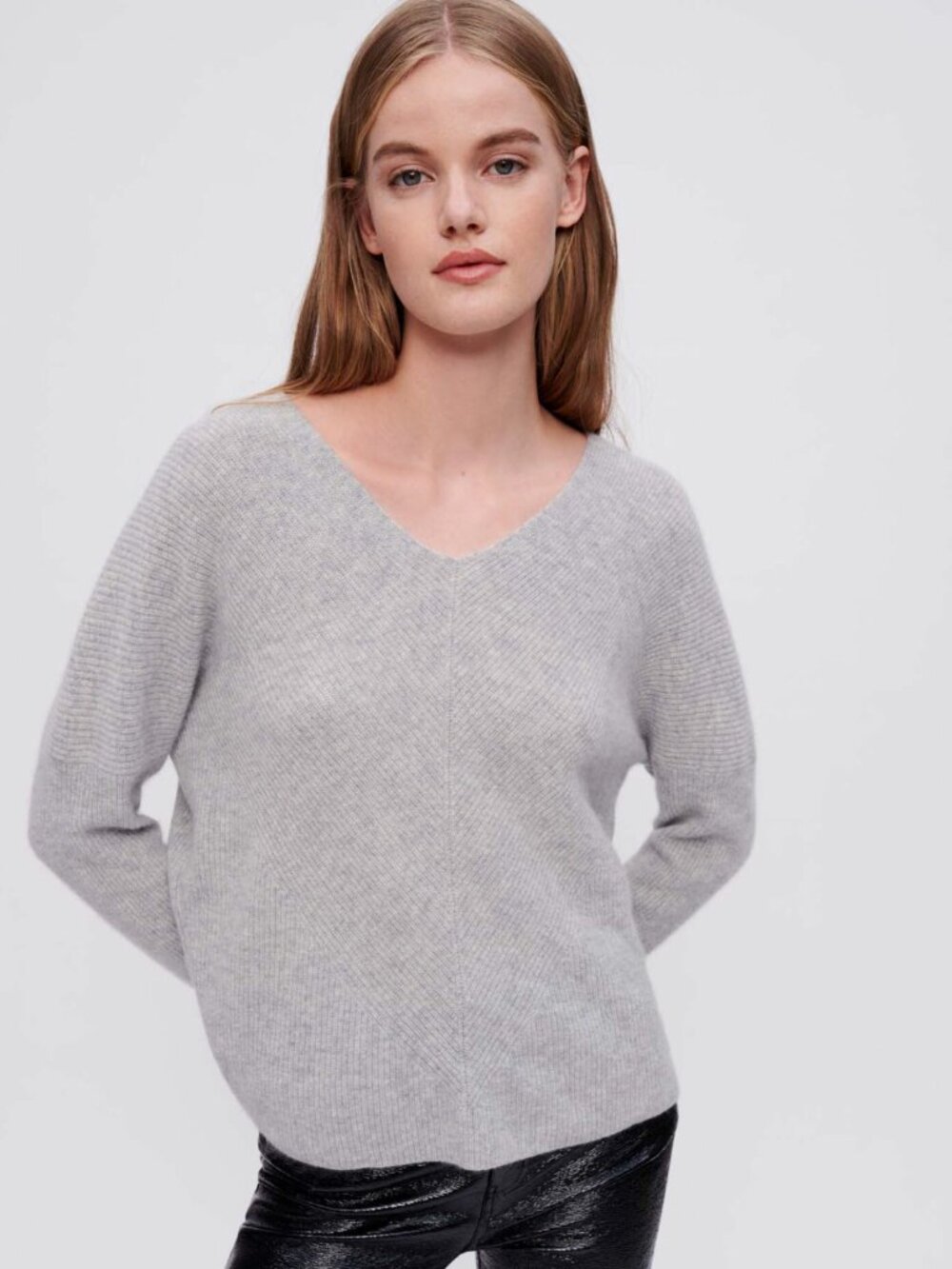 Maje Ribbed 100% Cashmere Jumper FR1|XS China Grey